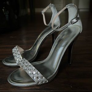 Silver Rhinestone Heels